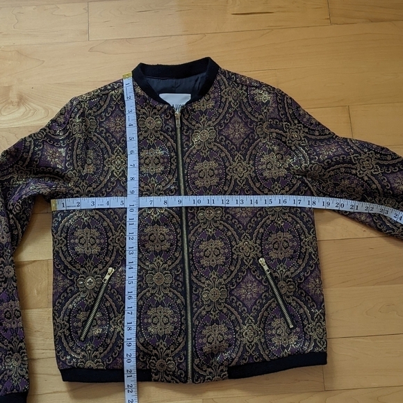 BB Dakota Joss Vintage Brocade Bomber Jacket small medium @E - Picture 9 of 11